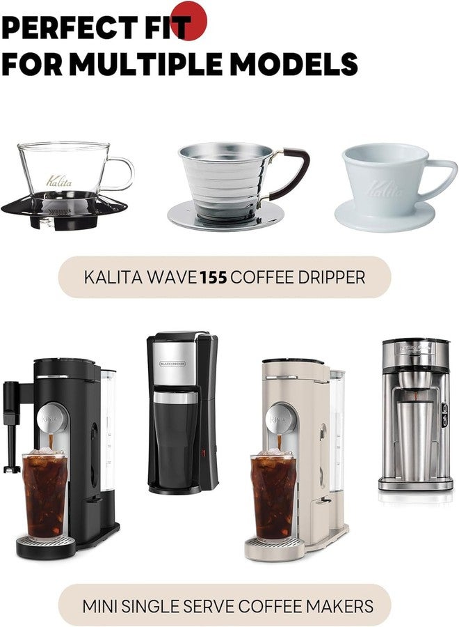 Brew Choice Disposable Small Coffee Filters,100PCS Unbleached Basket Coffee Paper Filter for Ninja Pods & Grounds Specialty Single-Serve Coffee Maker PB051 PB041, Kalita Wave Dripper 155, Pour Over Coffee Maker - Image 3