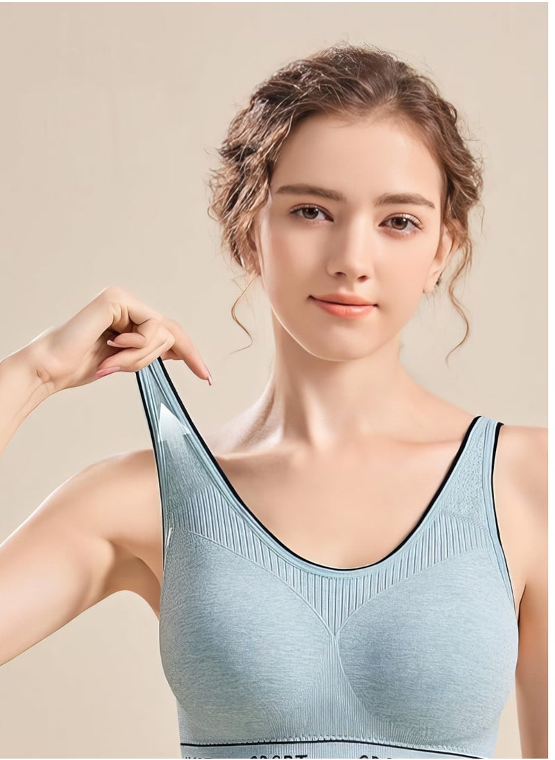 Generic - Women's Sportswear Set - Light Blue 3-Piece Outfit (Sports Bra, Underwear, and Boxers) - Image 1