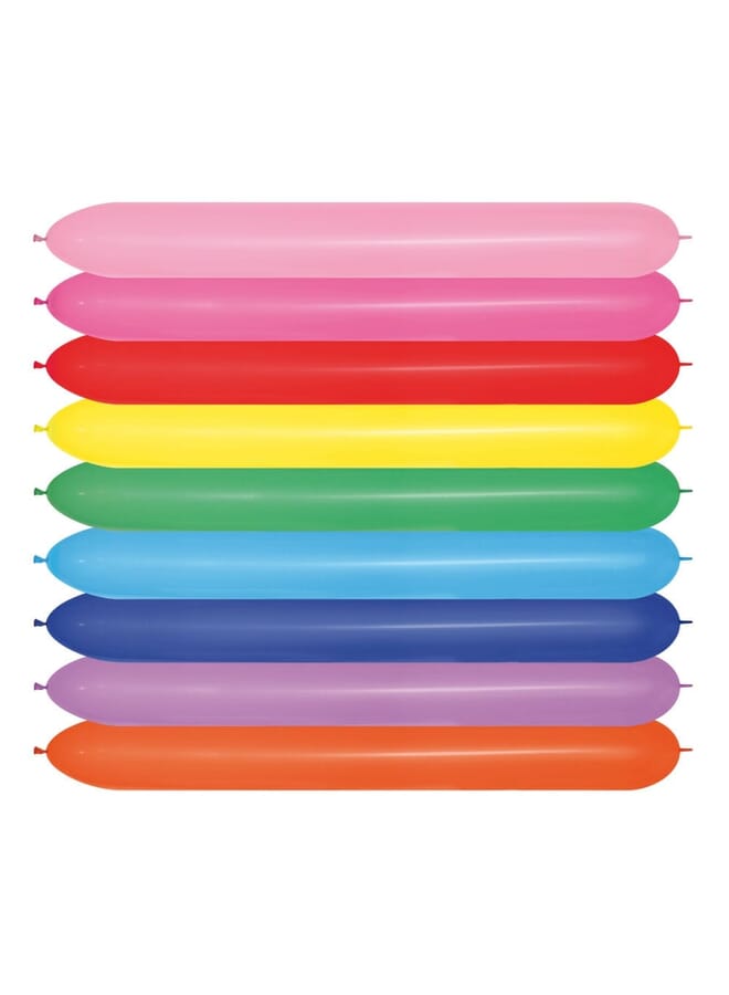 Party Time 50 Piece Long Latex Fashion Balloons Assorted - Image 1