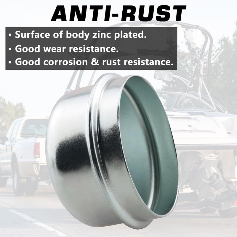 GREPSPUD 2pcs 1.98'' Trailer Axle Dust Caps, Trailer Hub Bearing Dust Cap Cup Wheel Center Grease Cover Caps for 2000-3500 lbs Boat Trailer Dexter EZ Lube Trailer Camper RV - Image 4