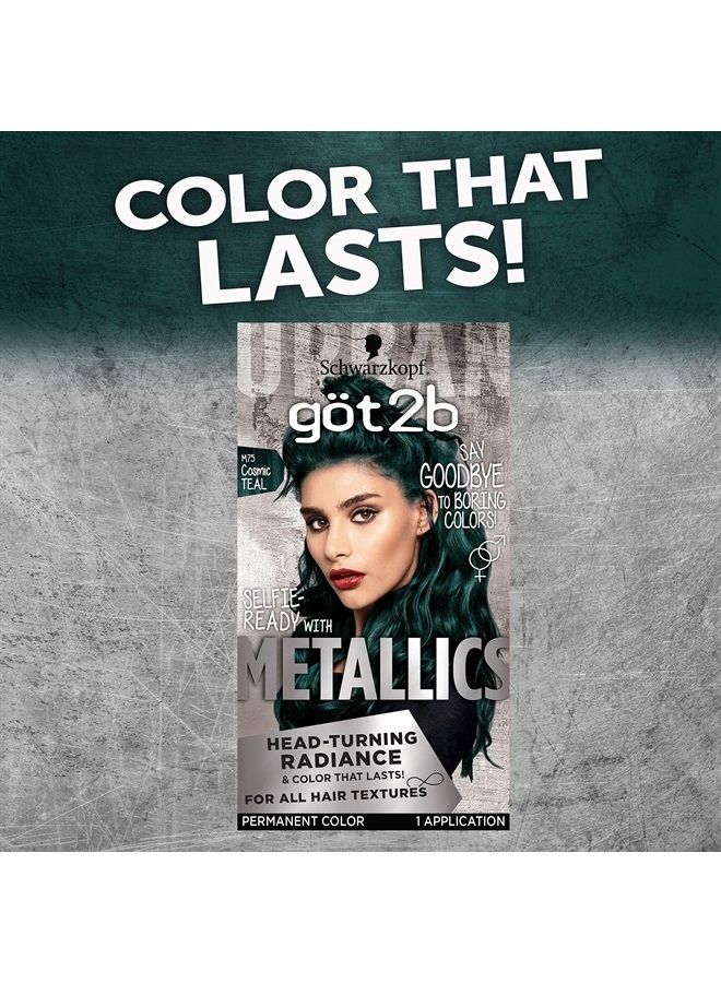 Got2b Schwarzkopf Got2b Metallics Permanent Hair Color, M75 Cosmic Teal - Image 3