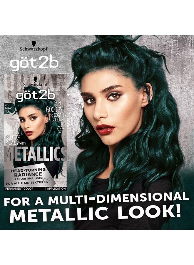 Got2b Schwarzkopf Got2b Metallics Permanent Hair Color, M75 Cosmic Teal - Image 2