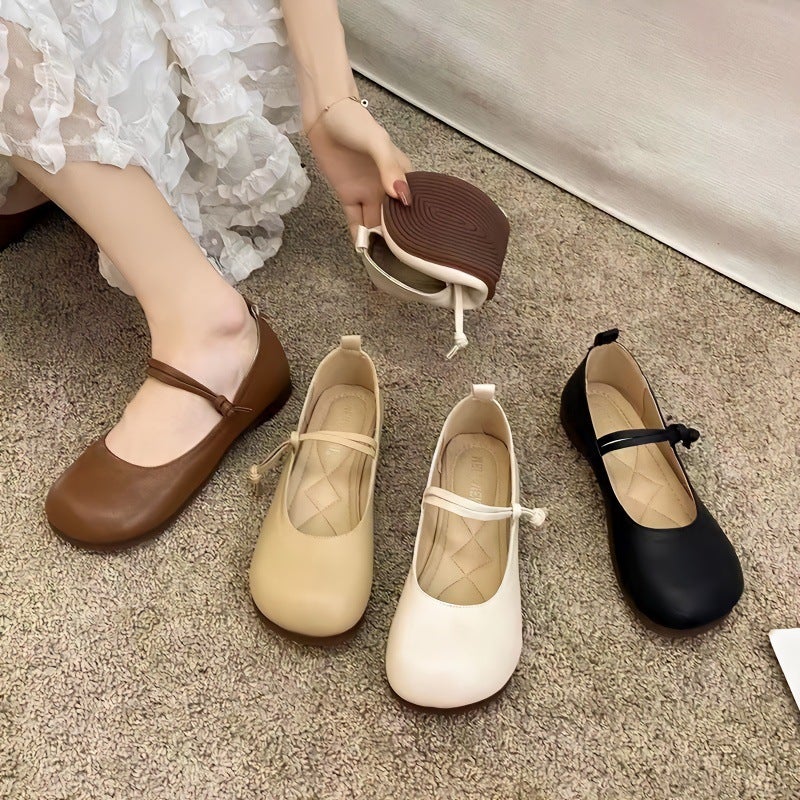 Square-Toe Mary Jane Shoes for Women, Retro 2025 New Korean Style Literary Fairy Flats Shoes, Soft Soles, Versatile Granny Shoes Black - Image 5