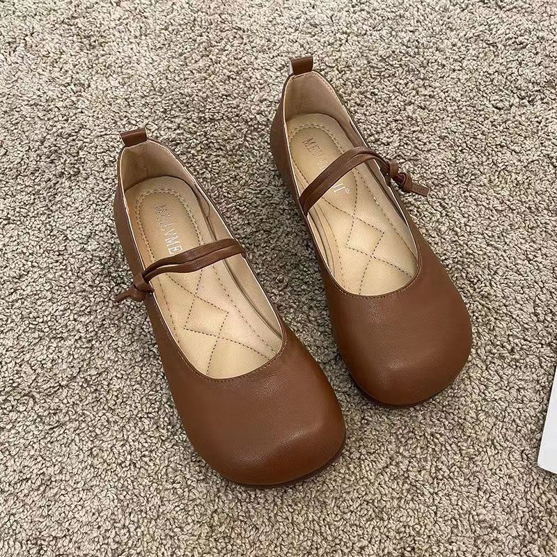 Square-Toe Mary Jane Shoes for Women, Retro 2025 New Korean Style Literary Fairy Flats Shoes, Soft Soles, Versatile Granny Shoes Black - Image 2