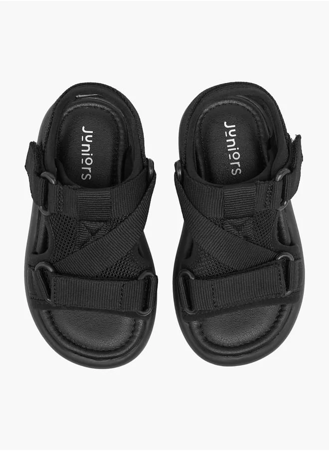 جونيورز Boys Textured Floaters With Hook And Loop Closure
