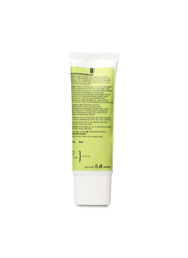 Just Herbs Silicone-free Gel Primer Sunscreen | SPF 60 PA++++ | Broad Spectrum UVA/B & Blue Light Protection | No white cast | For Makeup Lovers | Blurs Pores & Mattifies Skin | Aloe Vera Extract & Neem | Ceramide & Peptide | In-Vitro Tested | Matte Finish  - Image 2