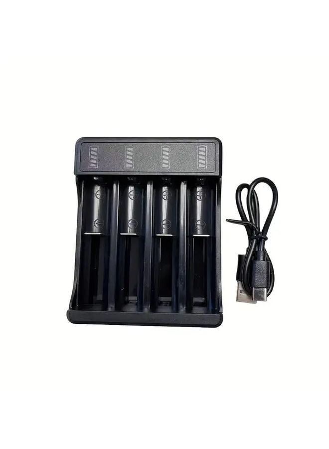 شاحن بطارية ذكي 4 منافذ USB لبطاريات ليثيوم أيون 18650 قابلة لإعادة الشحن، بنك طاقة 14500 26650 - Image 4