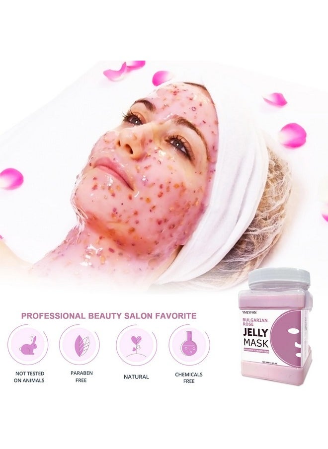 YMEYFAN - Jelly Mask For Facial Professional Bulgarian Rose Smooth Face Mask Skin Care Hydrated Nourished Hydro Jelly Mask Powder Gel Peel Off Mask For Diy Spa Salon Vajacial 17.6Fl Oz - Image 1