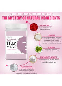 YMEYFAN Jelly Mask For Facial Professional Bulgarian Rose Smooth Face Mask Skin Care Hydrated Nourished Hydro Jelly Mask Powder Gel Peel Off Mask For Diy Spa Salon Vajacial 17.6Fl Oz  - Image 5