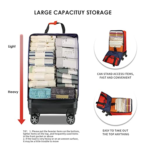 Verage Expandable Foldable Luggage Bag Collapsible Suitcases Rolling Travel Duffel Bag Larger Suit Case with Detachable Spinner Wheels,Red,24 Inch Expands into 28 Inch - Image 4