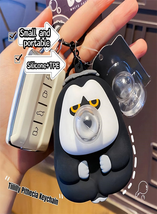 Zikra Kawaii Keychain Squeeze Monkey Keychain For Backpack Purse Squeeze Bubbles Relax Key Chain For Handbags Funny Keychain Gifts For Girl Boy Kids Room Stuff - Image 4