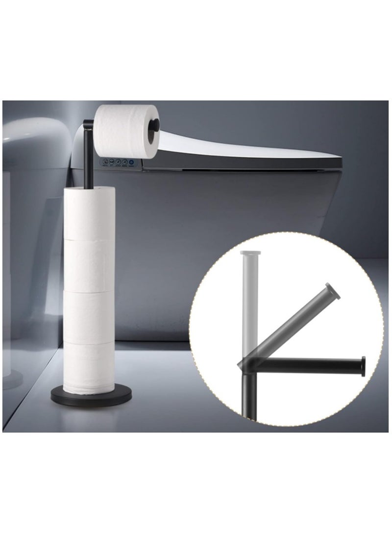 Bathroom Free Standing Toilet Paper Holder Stand 5 Paper Rolls,Finished Stainless Steel Rustproof Tissue Roll Holder Floor Stand Storage for Bathroom (Brushed Nickel)  - Image 3