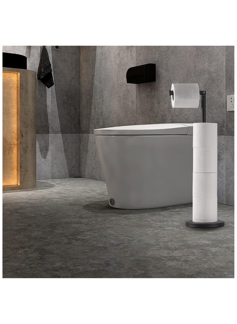 Bathroom Free Standing Toilet Paper Holder Stand 5 Paper Rolls,Finished Stainless Steel Rustproof Tissue Roll Holder Floor Stand Storage for Bathroom (Brushed Nickel)  - Image 2