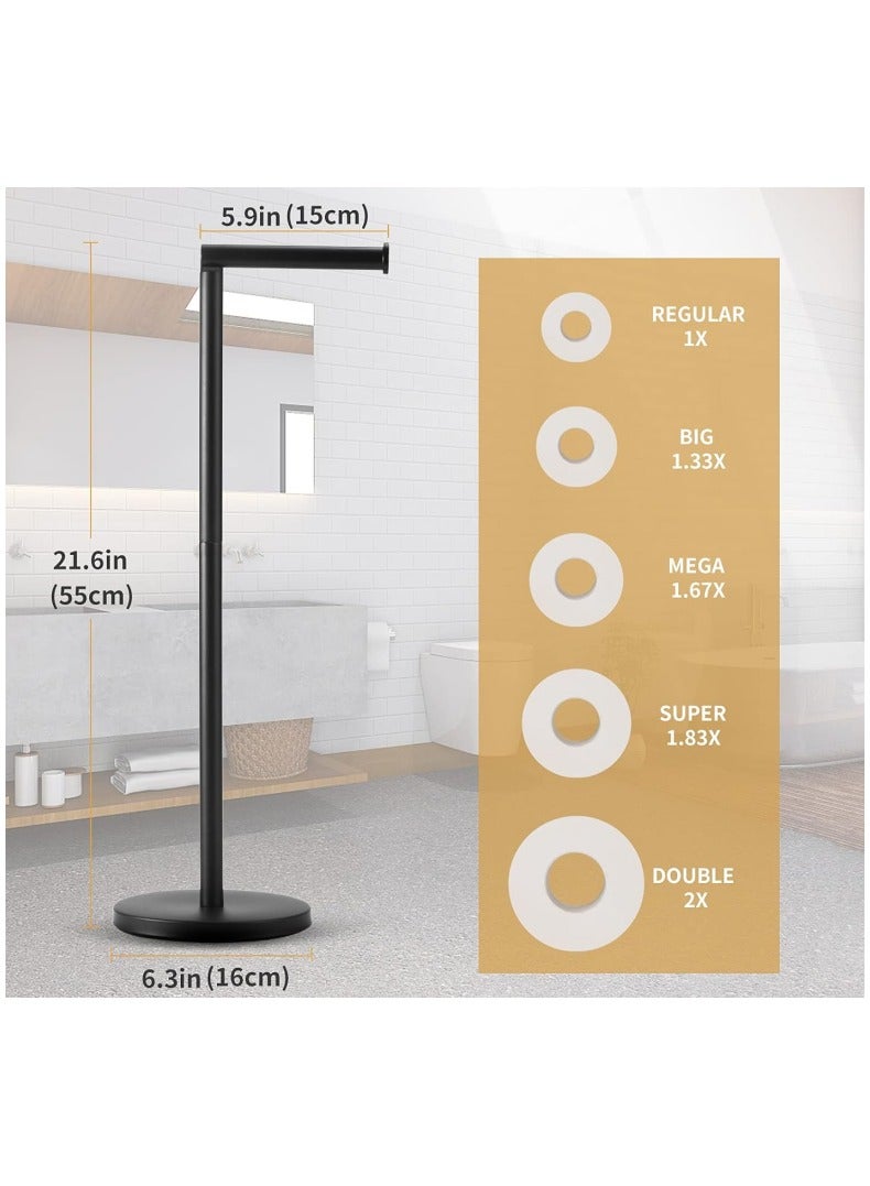 Bathroom Free Standing Toilet Paper Holder Stand 5 Paper Rolls,Finished Stainless Steel Rustproof Tissue Roll Holder Floor Stand Storage for Bathroom (Brushed Nickel)  - Image 5