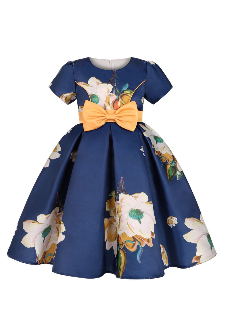 Loquat Fashion Girls Princess Dress Blue - Image 1