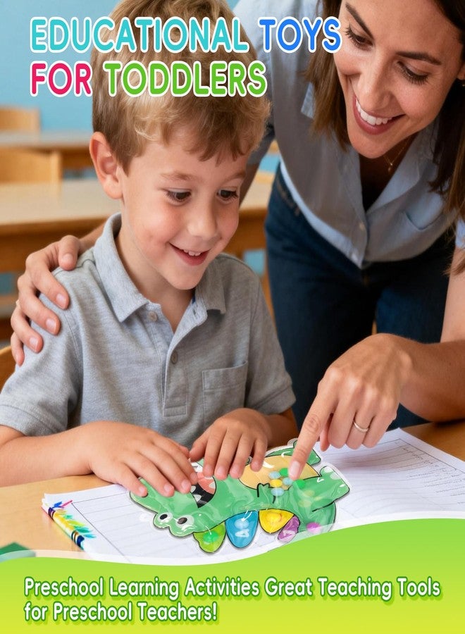 FIVEDAOGANG Dinosaur Color Sorting Sensory Toys for Toddlers 1-3,Fine Motor Skills Matching Travel Toys for Kids,Easter Basket Stuffer Gift for Toddler Boy Montessori Fidget Preschool Classroom Activities for Kid - Image 2