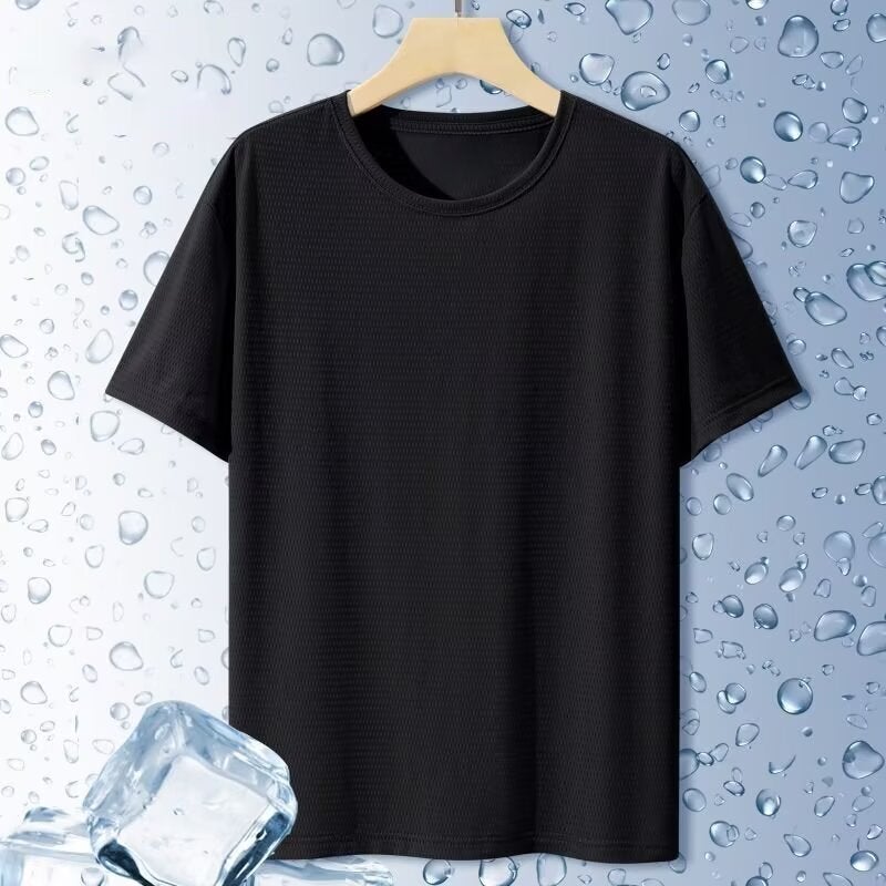 Ice Silk Mesh Short-Sleeved T-Shirt Men'S 2024 Summer Loose Large Size Men'S Casual T-Shirt Men'S M-5Xl - Image 1