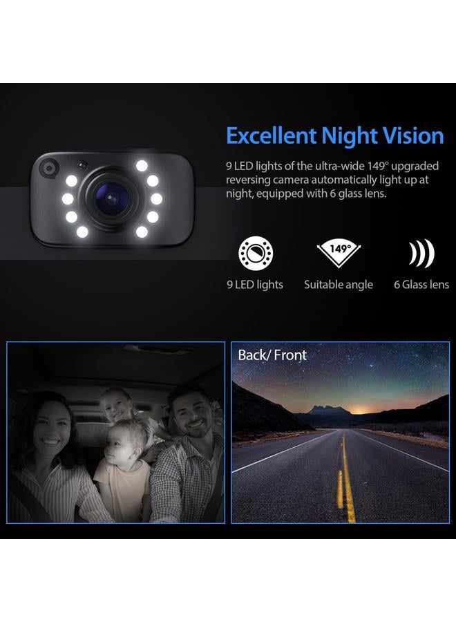 eRapta Backup Camera for Truck 7''HD 2K Front/Rear View Monitor kit IP69 Waterproof Night Vision DIY Grid Lines for Car RVs Trucks Tractors Bus Semi-Trailers Pickup AY7 - Image 4