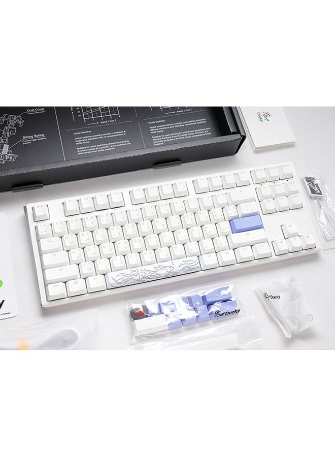 داكي مفتاح Ducky One 3 Classic Pure White TKL 80% Cherry Blue Switch - Image 5