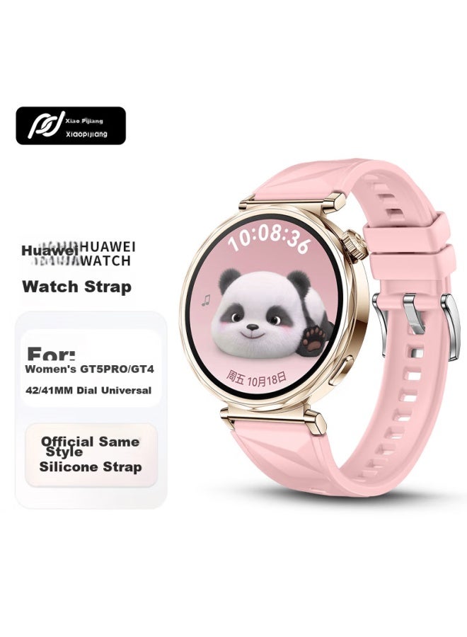 Tinker Xiaopijiang Compatible With Huawei Watch Band Gt5 Pro Ice Crystal Pattern Strap, Gt4/gt5 Women's Silicone Strap, 42/41mm Watch Face Universal Watch Band - Image 1