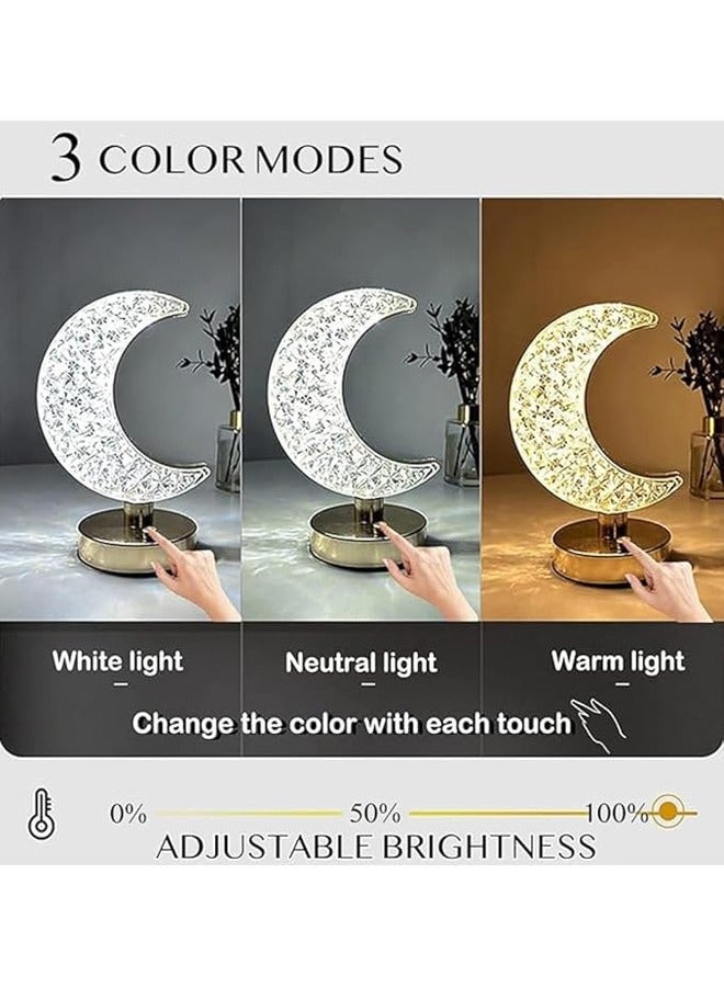 إيه تي إم مصباح طاولة قابل لإعادة الشحن عبر USB مع التحكم باللمس وإضاءة ثلاثية الألوان ومفتاح لمس - Image 2