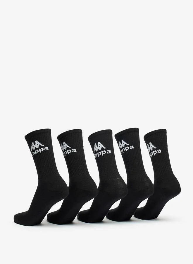 Kappa BLACK Logo Print Ankle Length Socks - Set of 5 for Women | Best Price UAE
