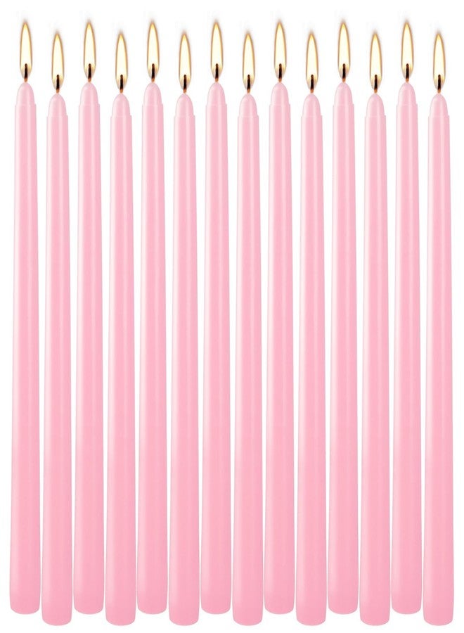 Grcdoyvl 14-Pack Pink Taper Candles - 10 Inch Unscented Dripless Candlesticks, Long Burning for Weddings, Bridal Showers, Valentine's Day & Romantic Dinner Parties - Image 2