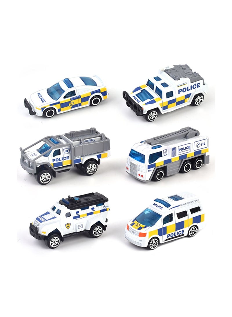 Little Story Little Story Alloy Sliding Police Toy Car (6Pcs)-White  - Image 2