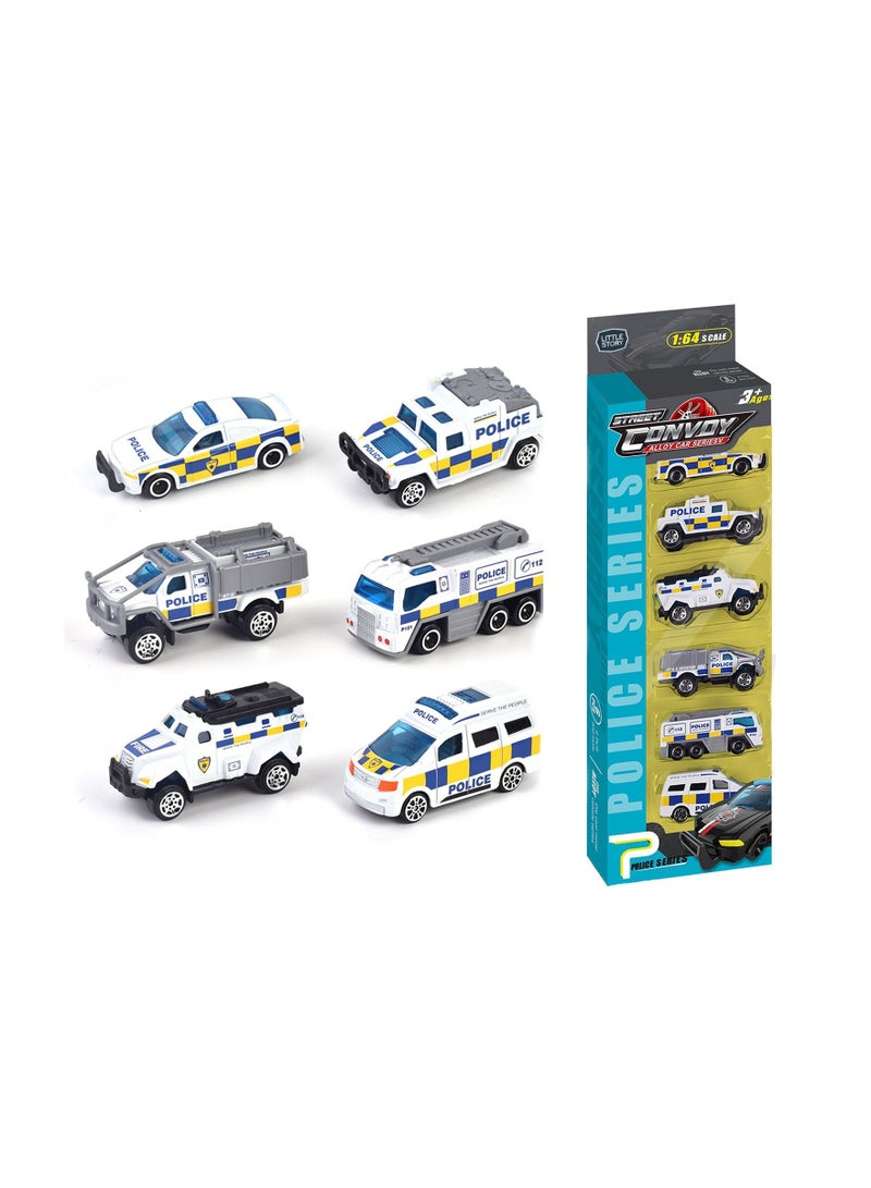 Little Story Little Story Alloy Sliding Police Toy Car (6Pcs)-White  - Image 1
