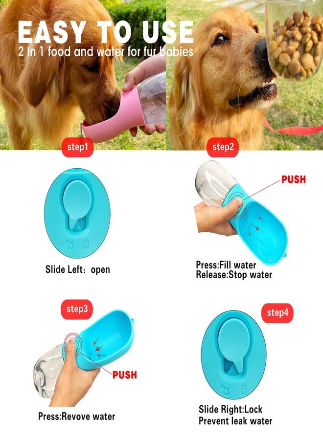 AVELORA Dog Water Bottle with Food Container, Portable Leak Proof Pet Water Dispenser for Walking Hiking Travel, Puppy Essentials Accessories for Small Large Dogs, Dog Gifts (10oz/15oz/19oz) - Image 4