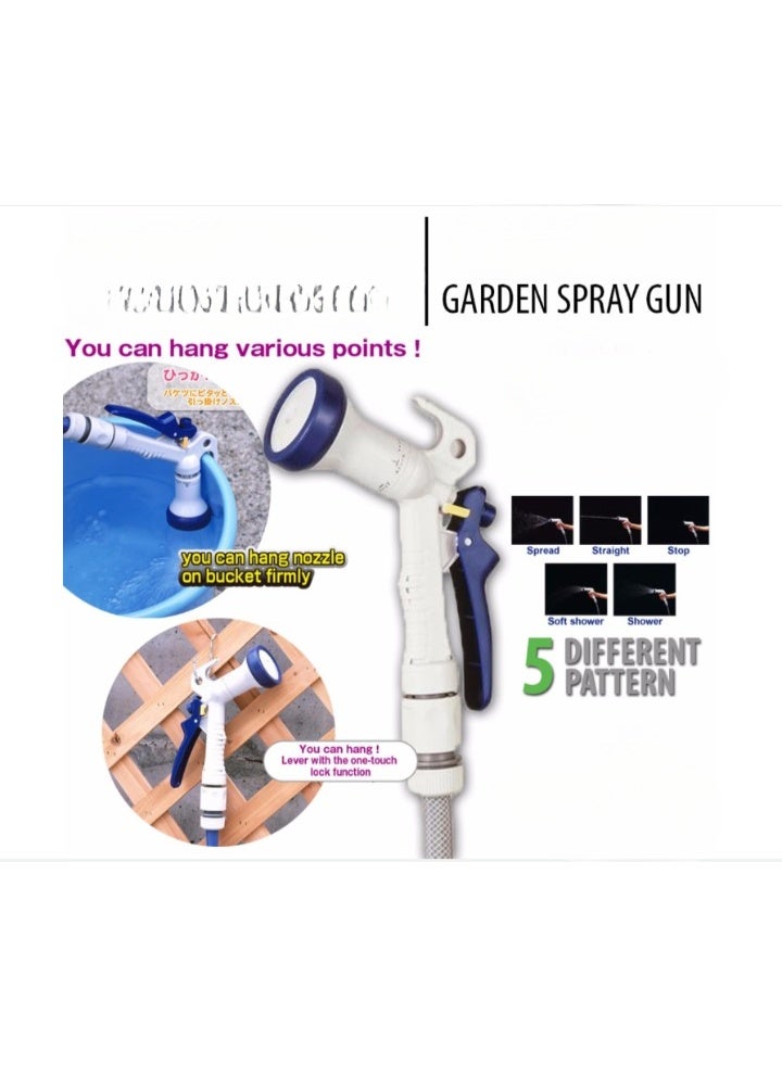 ECOGREEN Watering Spray Gun Nozzle with Locking Function – Bucket Compatible Garden Spray Head – White - Image 3