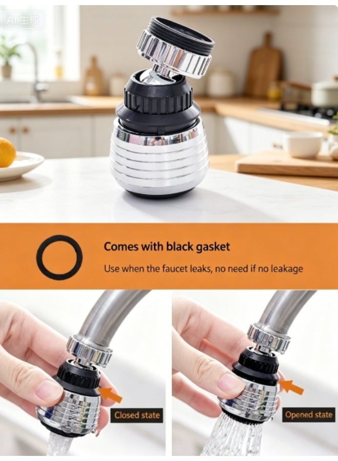 2PCS 360 Degree Swivel Faucet Aerator Deluxe Water Saving Faucet Sprayer Water Saving Bubbler Pressurized Faucet Filter Kitchen Accessories - Image 3