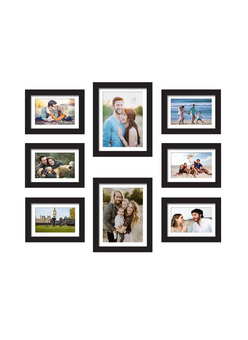 Art Street Art Street Set of 8 Black Wall Photo Frame, Picture Frame for Home Decor (Size - 6x8, 8x10 Inchs)  - Image 3