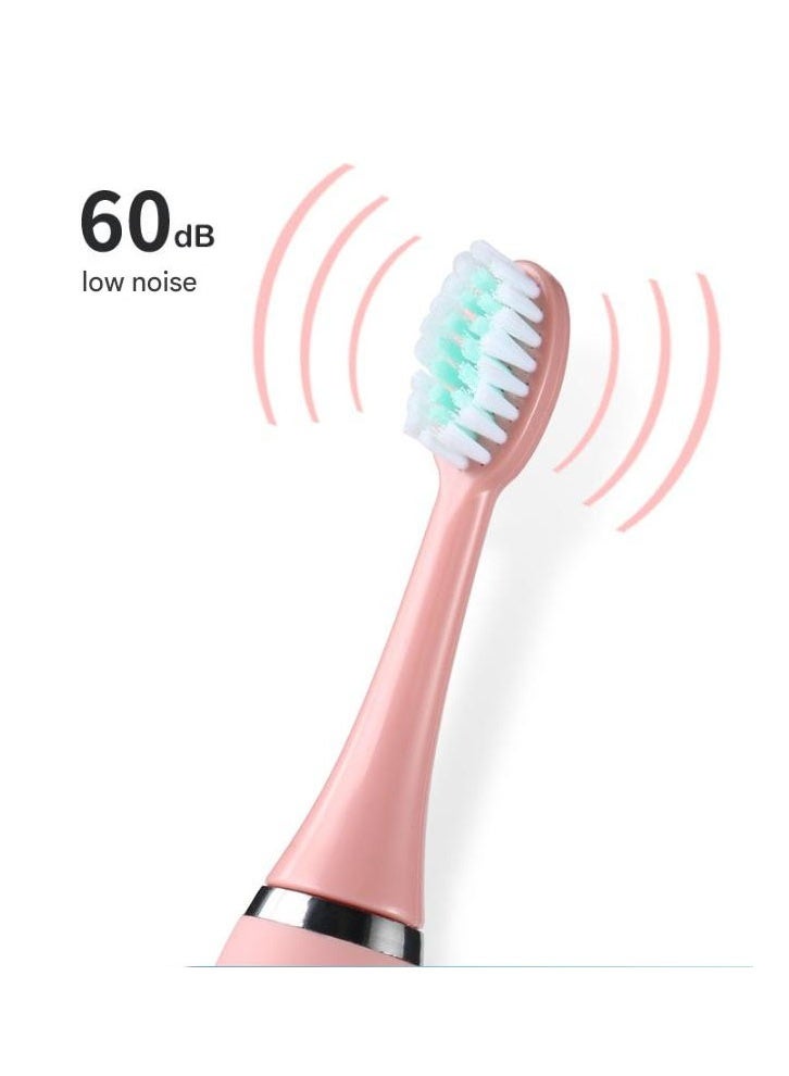 keke Children's Cartoon Electric Toothbrush Ultrasonic Soft Bristle Rechargeable Toothbrush 163 Pink 6 Brush Heads (Type-C Rechargeable) - Image 3
