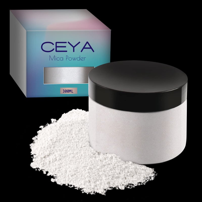 ceya Ceya Mica Powder 53oz 150g Porcelain White Pearlescent Effect Colorant Pigment Powder for Epoxy Resin Tumblers Slime Bath Bomb Soap Dye Slime Candle Resin Crafting PaintJewelry Nail Polish 