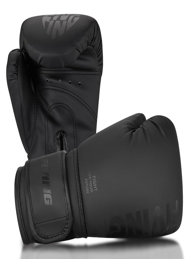 FIVING Kids Boxing Gloves, Youth Boxing Training Gloves for Kids Boys and Girls, 4oz & 6oz Fighting Gloves, Punching Bag Kickboxing Thai Mitts MMA Training Sparring Gloves (Black, 6oz) - Image 1