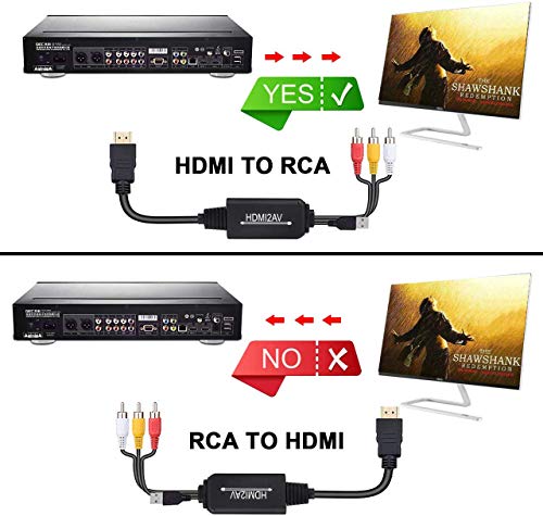 ENBUER HDMI to RCA Converter, HDMI to RCA Cable, 1080P to AV Adapter Cable Supports NTSC for TV Stick, Roku, Chromecast, Apple TV, PC, Laptop, Xbox, HDTV, DVD Etc - Image 4