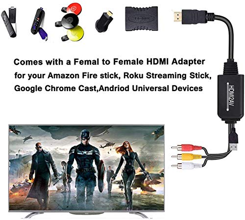 ENBUER HDMI to RCA Converter, HDMI to RCA Cable, 1080P to AV Adapter Cable Supports NTSC for TV Stick, Roku, Chromecast, Apple TV, PC, Laptop, Xbox, HDTV, DVD Etc - Image 5