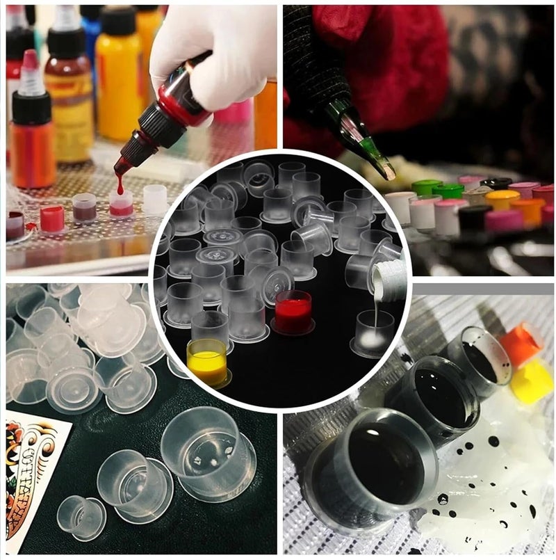 Tattoo Ink Caps 1800pcs Disposable Steady Plastic Tattoo Ink Cups Clear Holder Container Cap for Artists Beginner Studios(Large) - Image 2