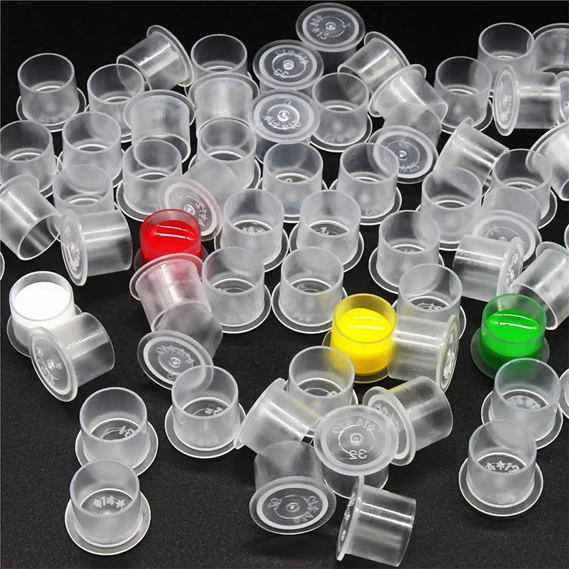 Tattoo Ink Caps 1800pcs Disposable Steady Plastic Tattoo Ink Cups Clear Holder Container Cap for Artists Beginner Studios(Large) - Image 5