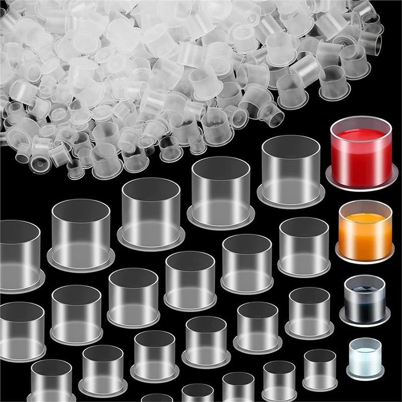 Tattoo Ink Caps 1800pcs Disposable Steady Plastic Tattoo Ink Cups Clear Holder Container Cap for Artists Beginner Studios(Large) - Image 4