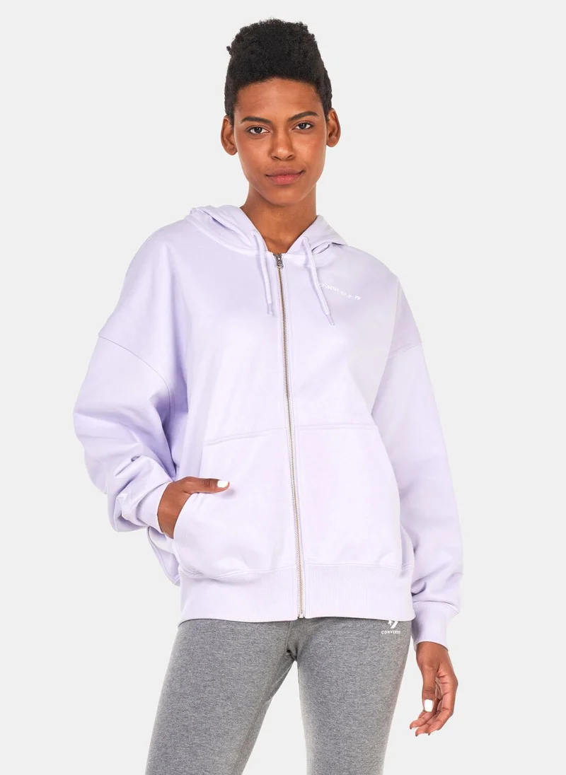 CONVERSE Women's Oversized Full-Zip Hoodie