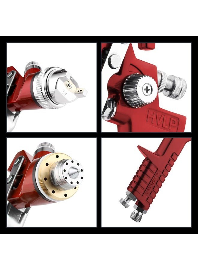 BENTOHKLE HVLP Gravity Feed Air Spray Gun with 1.4/1.7/2.5mm Nozzles and 1000cc Aluminum Cup, Automotive Paint Spray Gun Kit for Car Primer, Furniture, Wall Surface Painting - Image 4