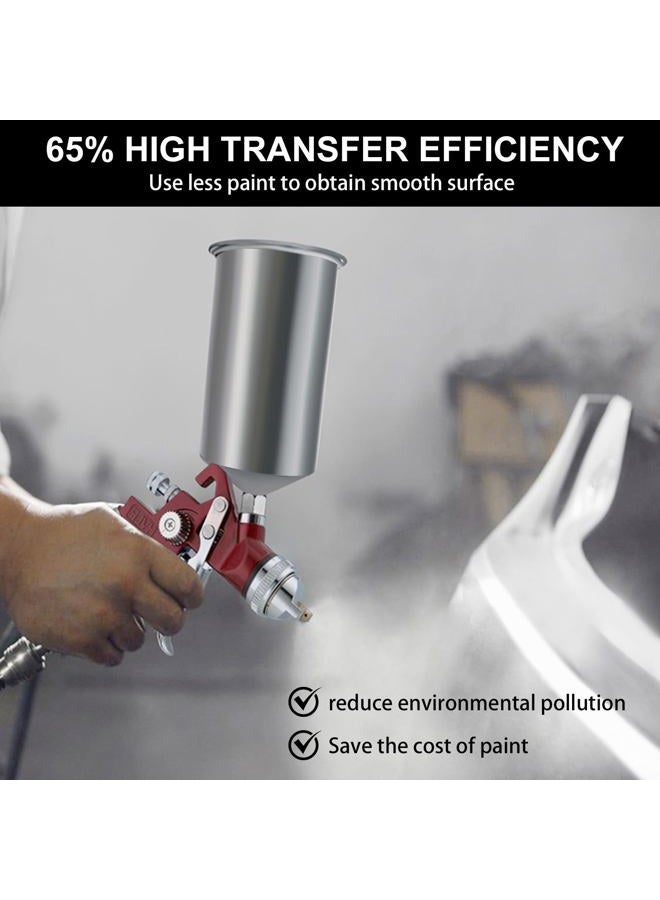 BENTOHKLE HVLP Gravity Feed Air Spray Gun with 1.4/1.7/2.5mm Nozzles and 1000cc Aluminum Cup, Automotive Paint Spray Gun Kit for Car Primer, Furniture, Wall Surface Painting - Image 5