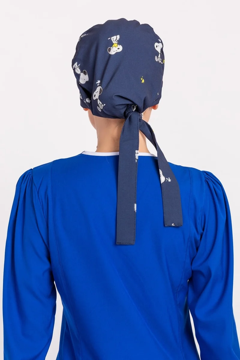 Nur Medikal Giyim Nur Medical Clothing Hijab Nurse Bonnet - Navy Blue Snoopy