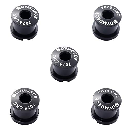 Dymoece 7075 Aluminum Alloy Double Chainring Bolts for Road MTB Bicycle M8 Crankset (Black) - Image 1