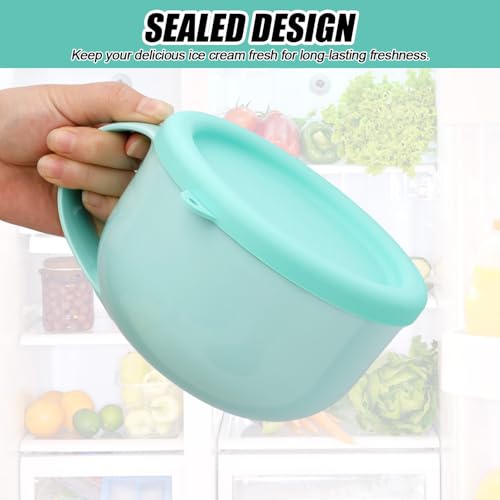 Gosknor 2pcs Silicone Lid for Dash My Mug Ice Cream Maker, 5.9in BPA-Free Silicone Bowl Covers Storage Lid Ice Cream Maker Lid Replacement Ice Cream Maker Accessories for Dash Ice Cream Maker Mug(Light Green) - Image 5