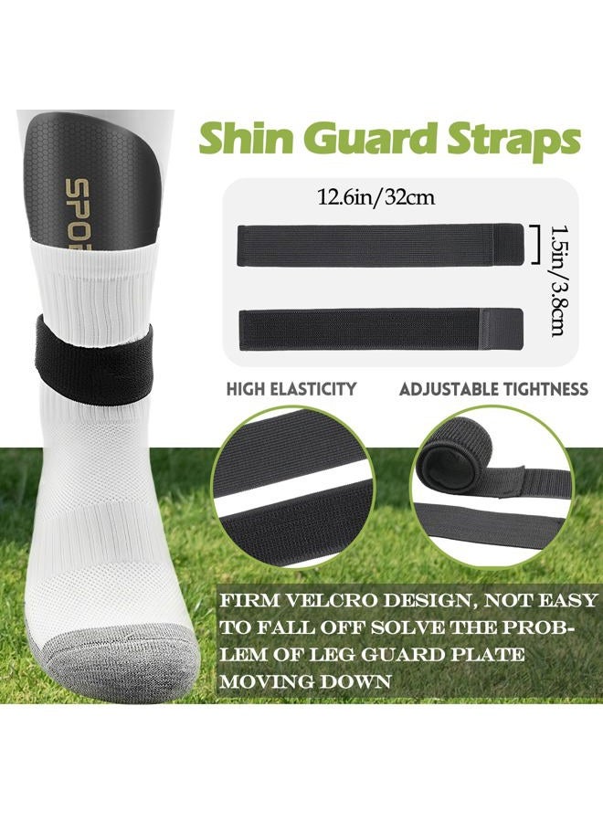 KMOLY 2 Pair Kids Grip Soccer Socks and 2 Pair Shin Guard Sleeves,1 Pack Shin Guards and 4 Shin Straps for Soccer Football Sports - Image 5