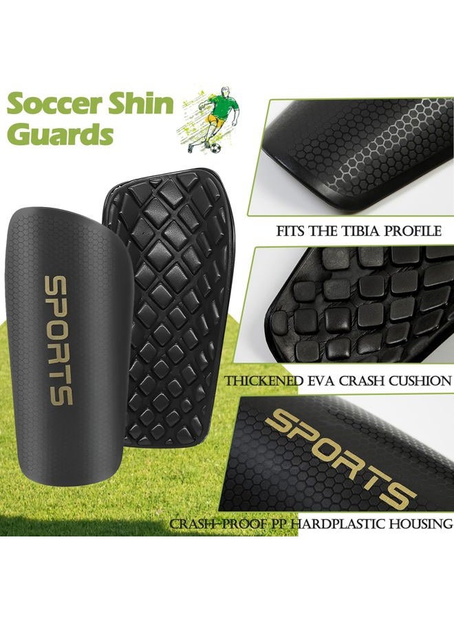 KMOLY 2 Pair Kids Grip Soccer Socks and 2 Pair Shin Guard Sleeves,1 Pack Shin Guards and 4 Shin Straps for Soccer Football Sports - Image 4