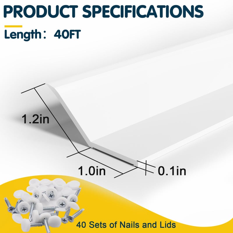 Nayotaa Garage Door Seal Top and Sides - 40 FT TPE Weather Stripping Garage Door Seal Replacement Weatherproofing Universal Sealing, White - Image 5